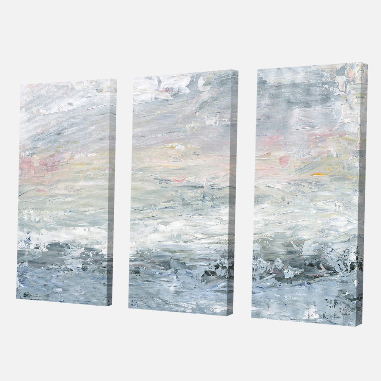 Designart - Gray Handpainted Abstract Watercolor II - Contemporary Gallery-wrapped Canvas